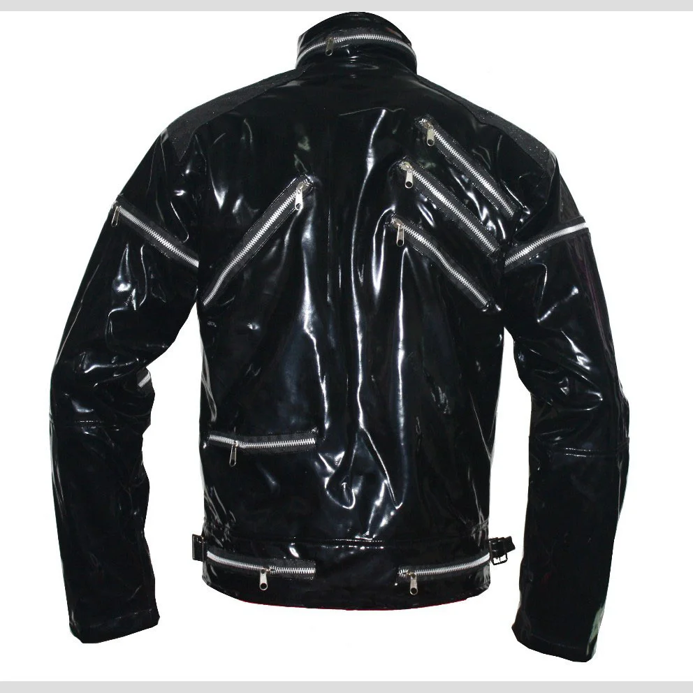 HOT Fashion Halloween MJ MICHAEL JACKSON MEN'S JACKET BEAT IT BLACK PUNK ZIPPER COOL JACKET