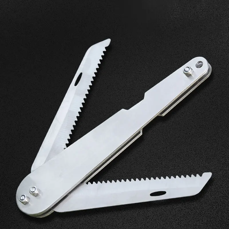 Foldable Stainless Steel Water Grass Remover Knife Cutting Plants Removal Cut Weed Bait Tools + 10M Missed Safety Boat Rope T4