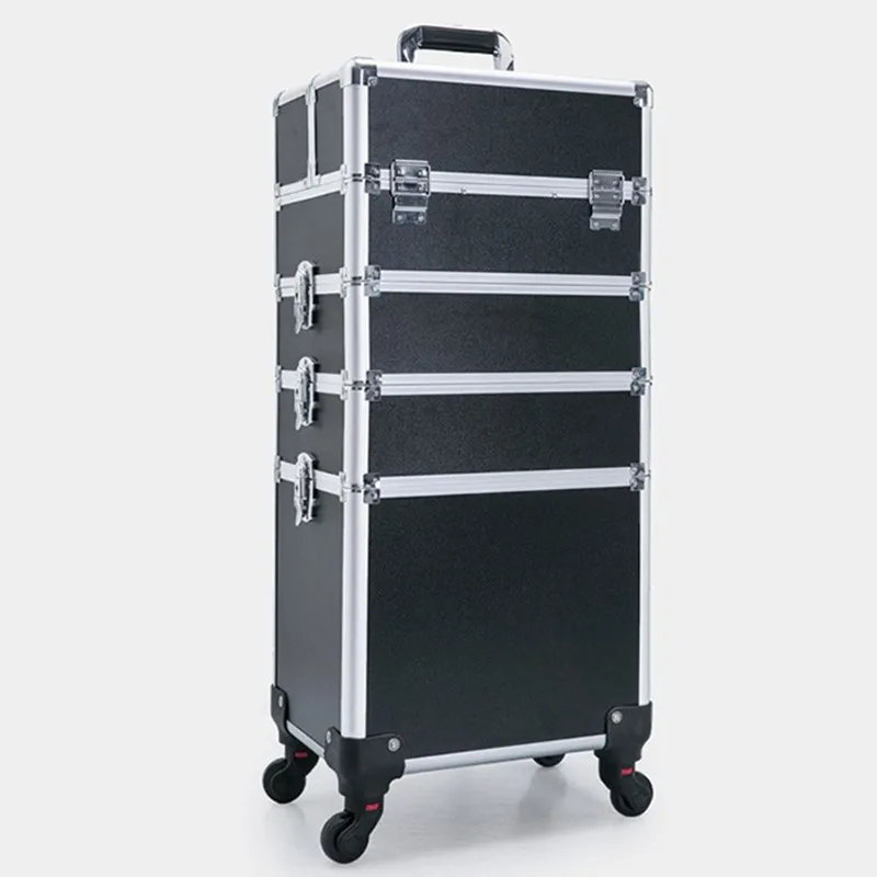 

Aluminum Alloy ABS Density Board Trolley Case 4 Layer Cosmetic Box Professional Beauty Toolbox Travel Suitcase Bag Luggage Bags