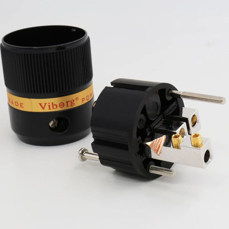 Viborg Высококачественная Вилка питания из чистой меди VE-501R с родиевым покрытием ЕС Schuko для DIY Hifi удлинитель электрического кабеля питания