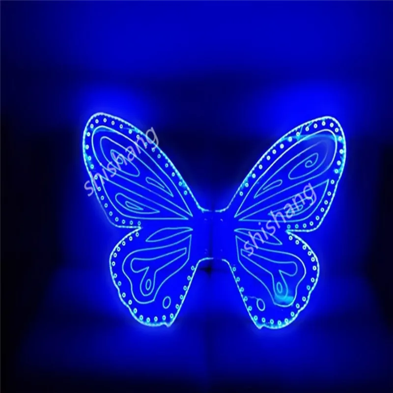 CY08 Colorful LED light illuminated glowing costumes luminous butterfly wings ballroom bellydance party event dj disco dresses