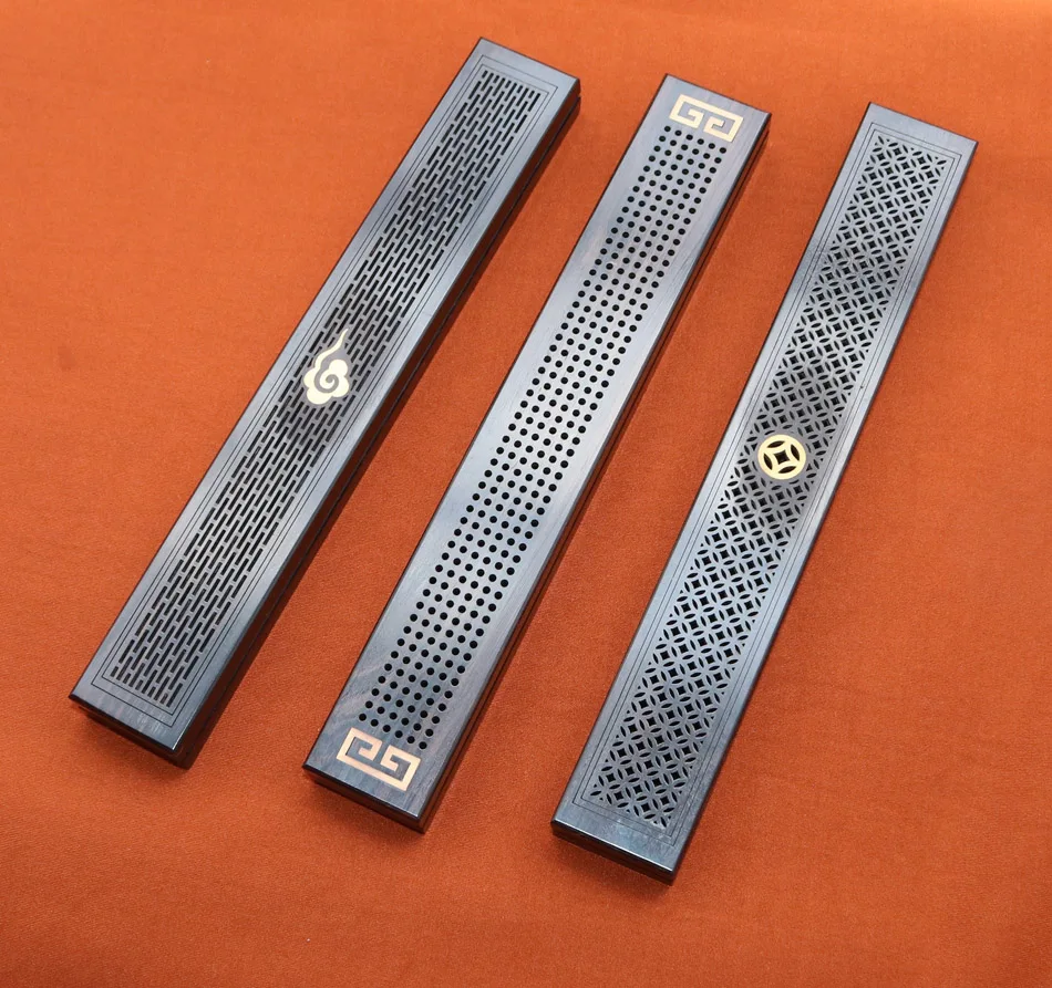 Räucherstäbchenhalter aus Ebenholz, Räuchergefäß im chinesischen Stil, Räucherasche-Auffangschale für Zuhause, Büro, Duftdekoration, Meditation