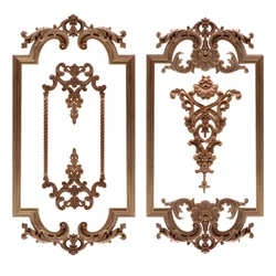 RUNBAZEF The New Listing Wood Carving Angle Flower European Style Lattice Background Wall Applique Home Decoration Accessories