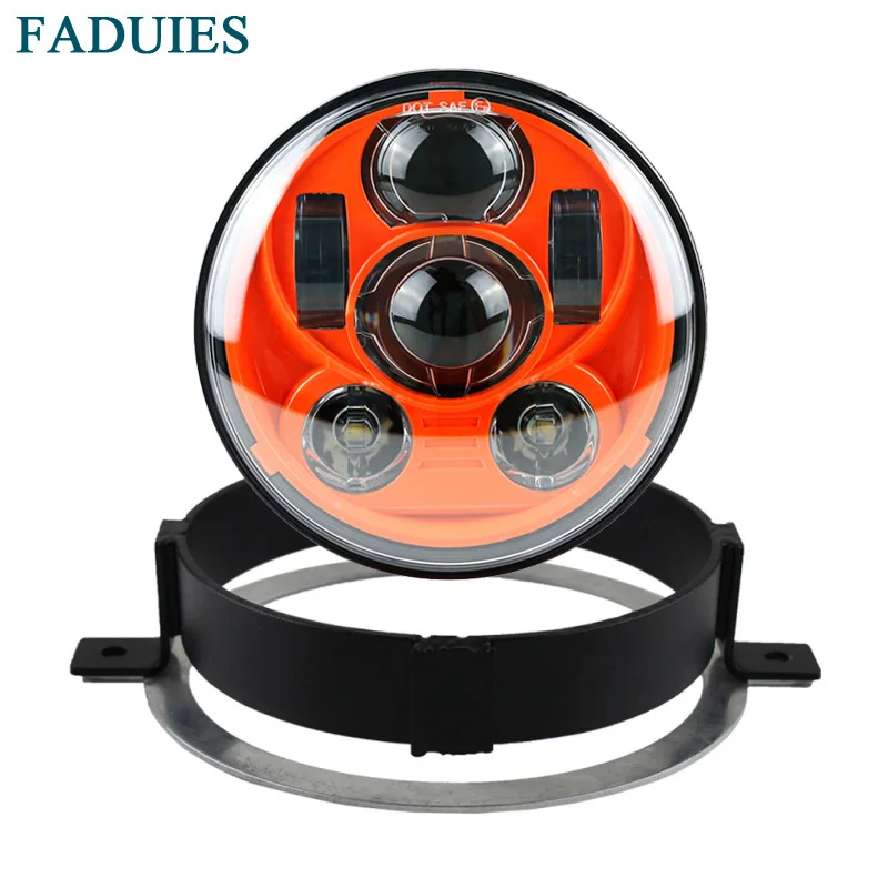 

FADUIES For Honda Motorcycle VTX 1800, VTX 1300 5 3/4" LED Orange Headlight Kit with Bracket and Hardware - Plug and Play