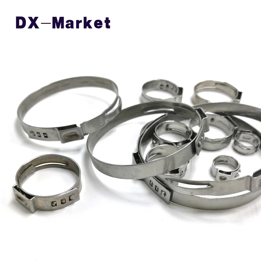 54.3mm-75.5mm , 304 Stainless Steel Single Ear Clamp Clips , SUS304 Clamping Band Water Pipe Clip Hose Clamp ,C014