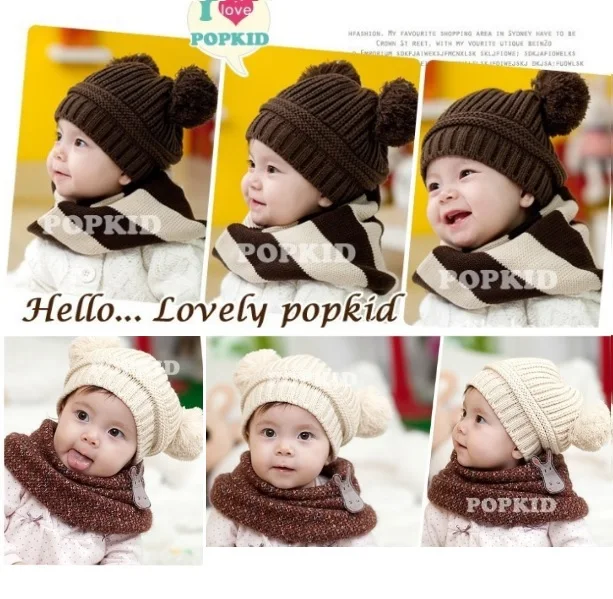 

Hooyi Baby Beanies Crochet Handmade Ball Winter Hat Warm Girl Caps Skull Hat Hot Sale Bonnet Beanies