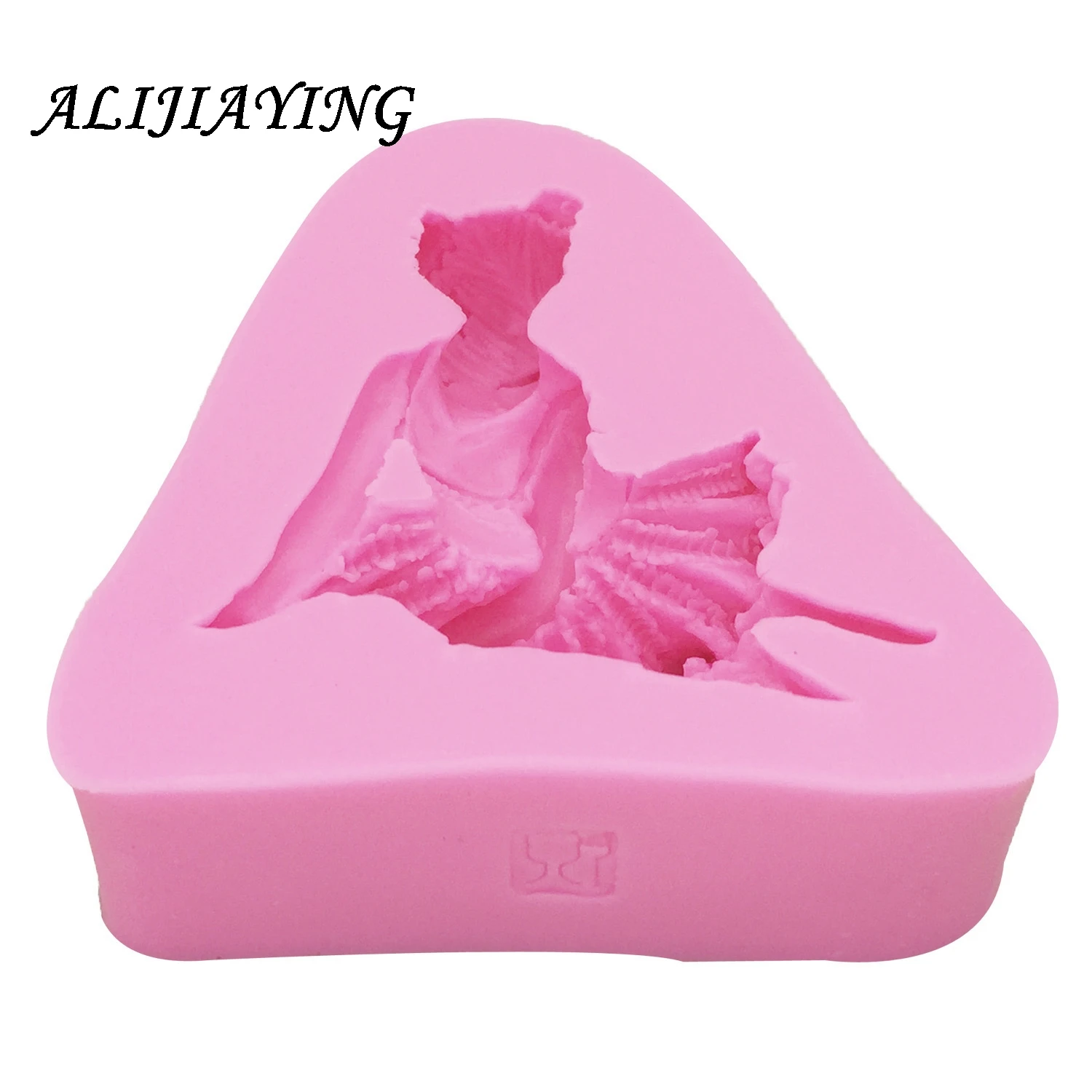 1Pcs 3D Angel dancing Girl Flower Fairy Fondant Chocolate Silicone Mold For Cake Decorating Tools Soap Candle Mold D0152