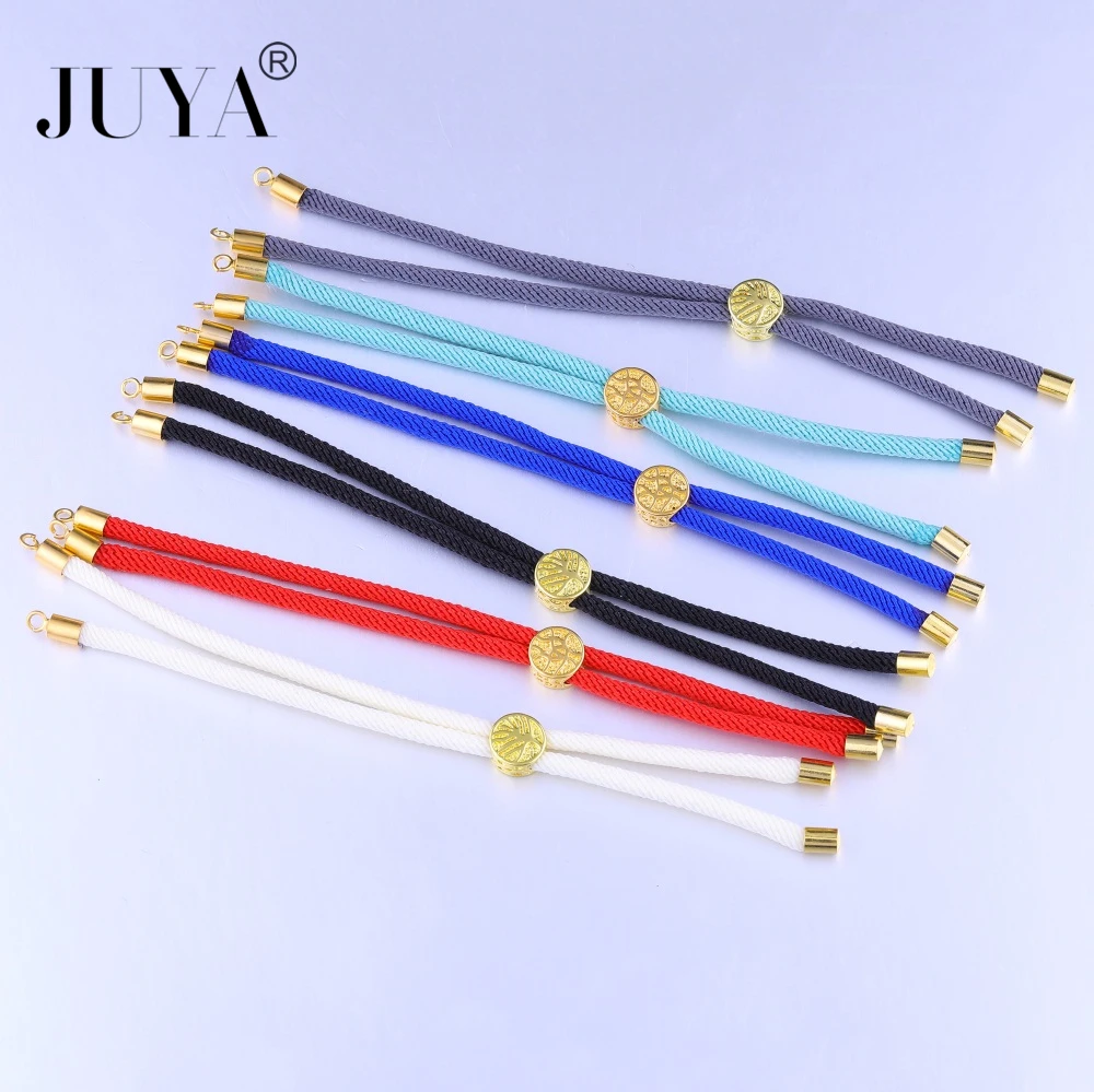 Jewelry Findings Components 2018 NEW Life Tree Slider Bead Black Red String Woven Adjustable Rope Chains For DIY Bracelet Making