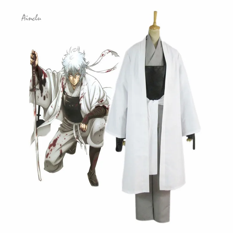 

Ainclu Anime Gintama Sakata Gintoki Simple Cosplay Costume For Kids And Adult Costume Halloween Outfit Customize Size