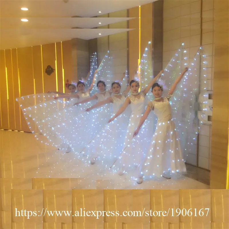 

New Arrival Led Luminous Ballet Party Dress Clothes LED Stage Ballroom Costume Led Dancing Skirts Christmas Wings And Headwear