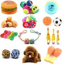 Brinquedos de borracha squeaky para cachorro, frango gritando, chinelo de osso mastigue, bola squeaky, moagem dentária e brinquedo de treinamento