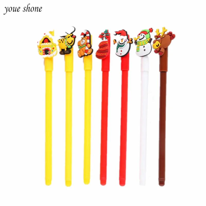 

1PCS Cratoon Christmas Gifts Gel Pen Cute Elk 0.38mm Black Water Signing Pens Student Supplies Happy New Year