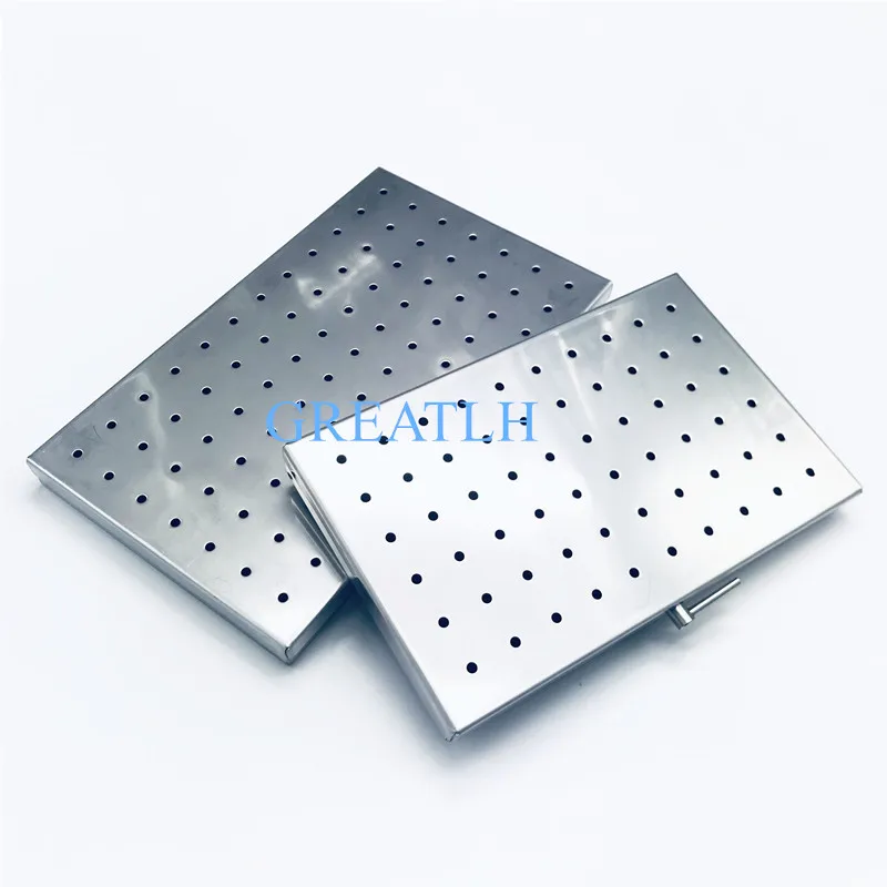 Autoclavable tray stainless steel sterilization case disinfection box Silicone mat sterilize instrument holder Surgical tools