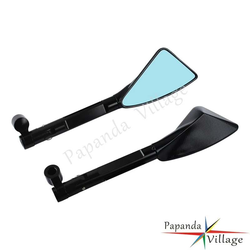 8mm 10mm Motorcycle Handlebar End Rear View Mirrors Blue Glass Side Mirrors for Harley Yamaha BMW Honda Suzuki Ducati Kawasaki