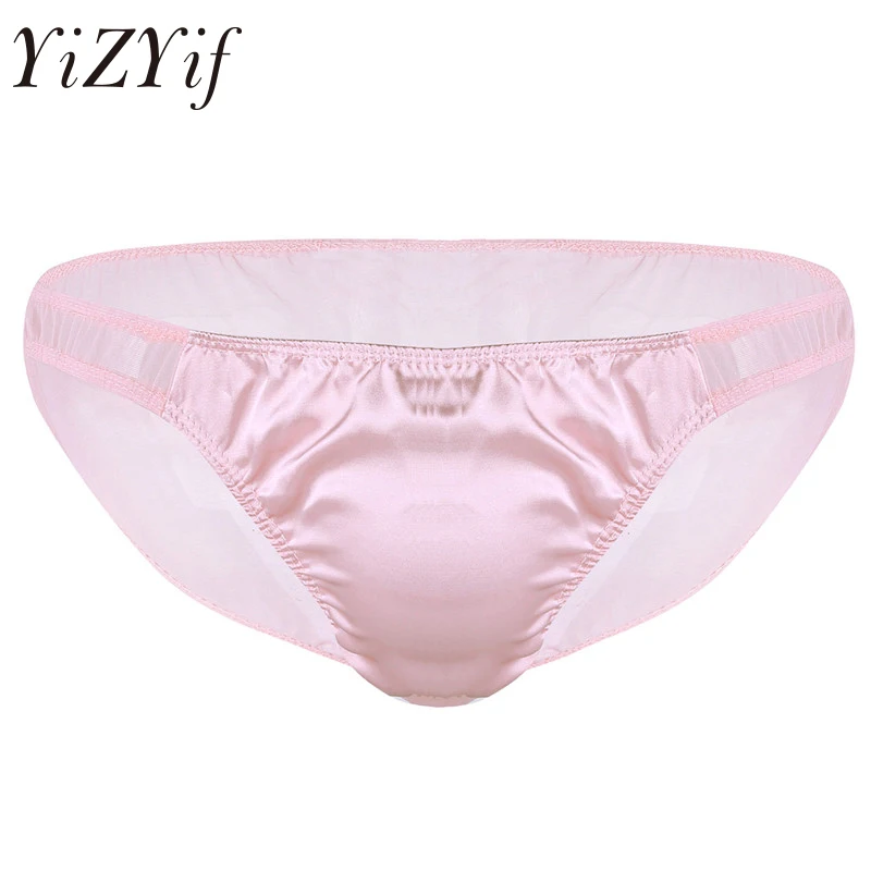 

YiZYiF Sexy Mens Lingerie Soft Breathable Sheer Mesh Briefs Underwear with Bulge Pouch For Hot Summer Gay Sissy Panties