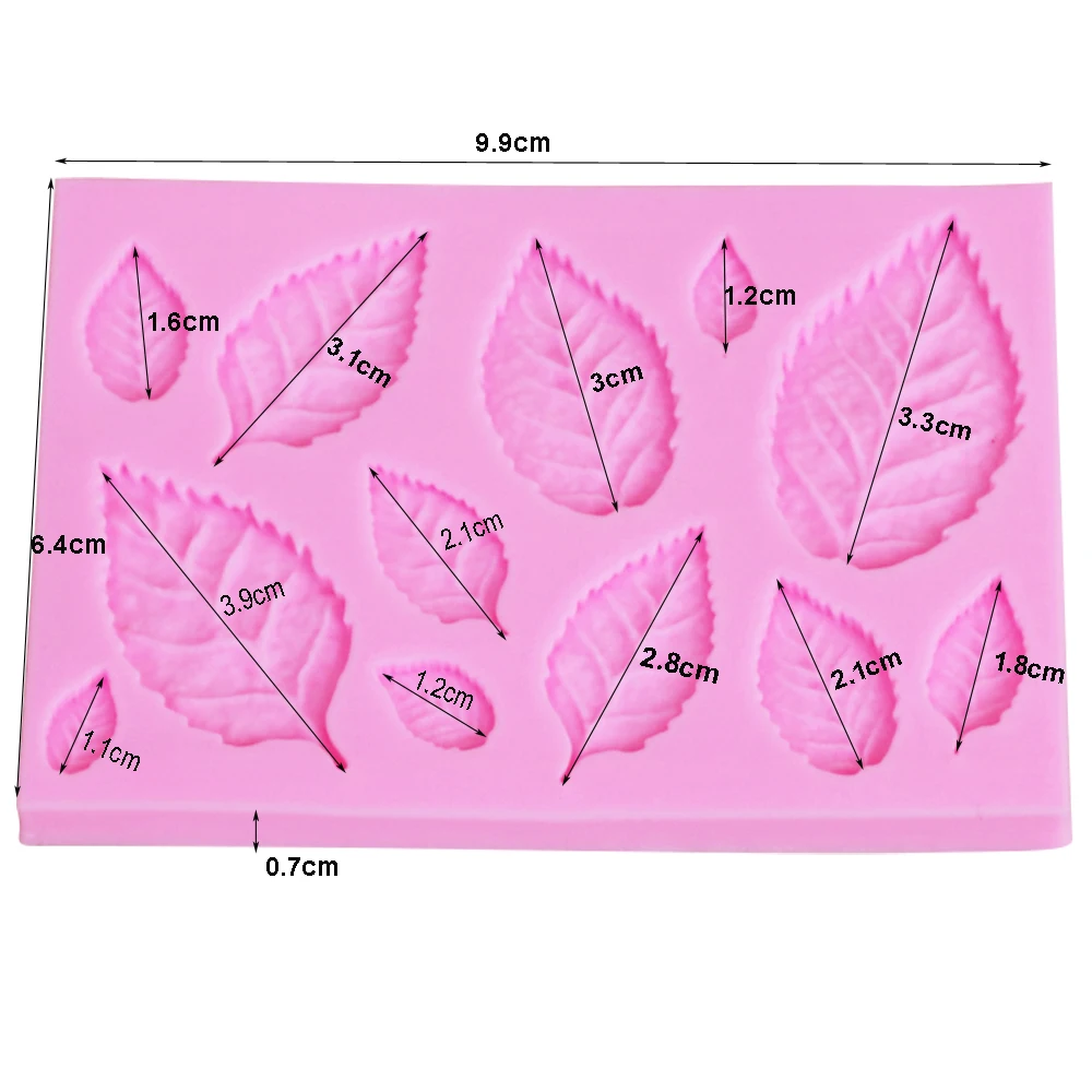 M961 Rose Leaves &Maple Silicone Mold Epoxy UV Resin Candy Polymer Clay Fondant Mold Cake Decorationg Tool Flower GumPaste Mould