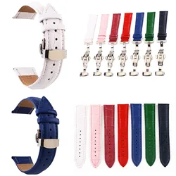 Genuine Leather Watchbands 12 13 14 15 16 17 18 19 20 21 22 24mm Crocodile Grain Watch Band Butterfly Buckle Strap Bracelet Belt