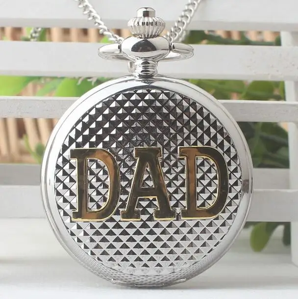 Antique Style Retro DAD Design Pocket Watch Father Watches Dad Father's Day Gift Quartz Pendant Clock PPO58