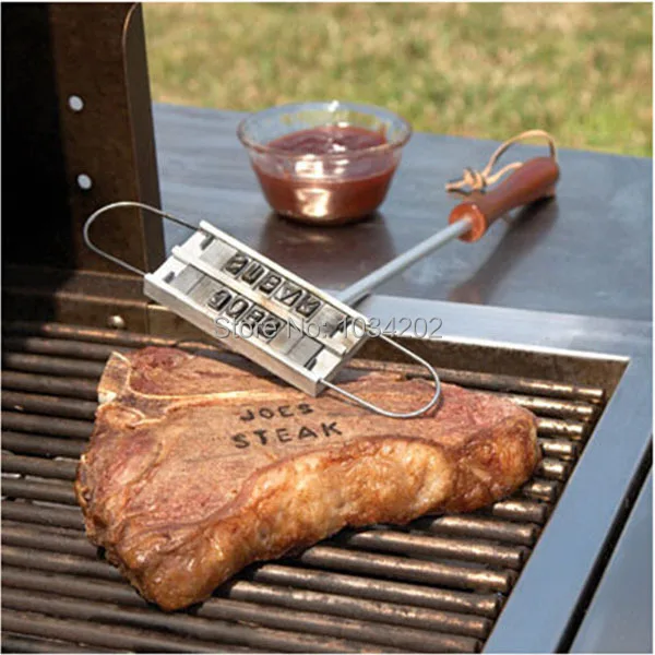 

Free DHL Personality Steak Meat Barbecue BBQ Branding Iron 55 Letters Tool Sets #JGH80