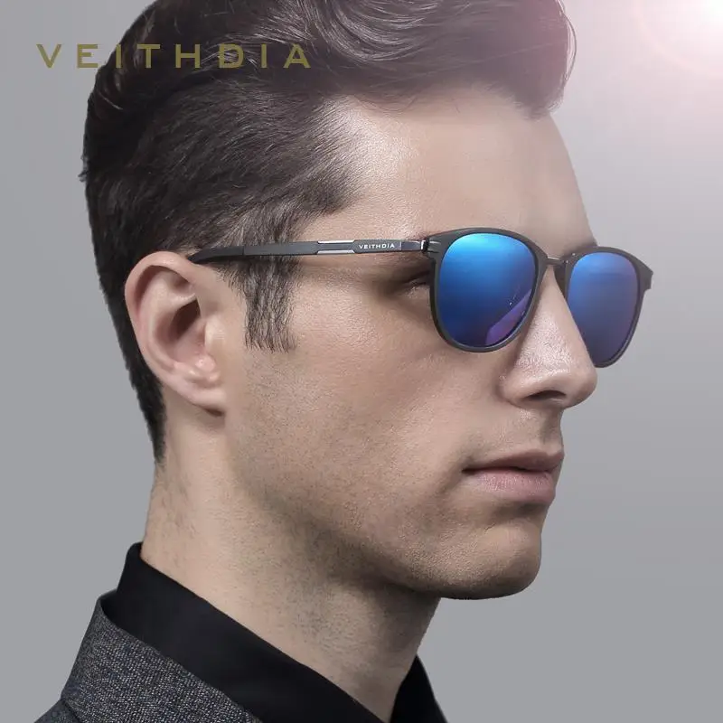 VEITHDIA Polarized Sunglasses for Men Retro Sports Aluminum Frame UV400 Outdoor Sun Glasses Vintage Eyewear Accessories 6680