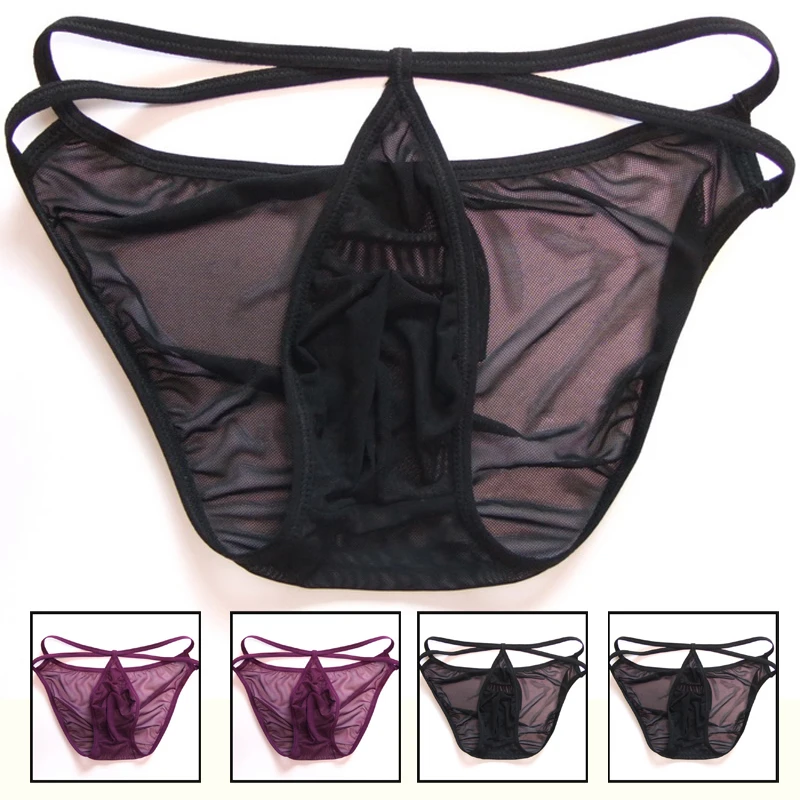 2019 hot Briefs Mesh Nylon Calzoncillos Hombre Gay Sleepwear Cueca Panties See Through Thin Hot Bikini  mens sexy underwear