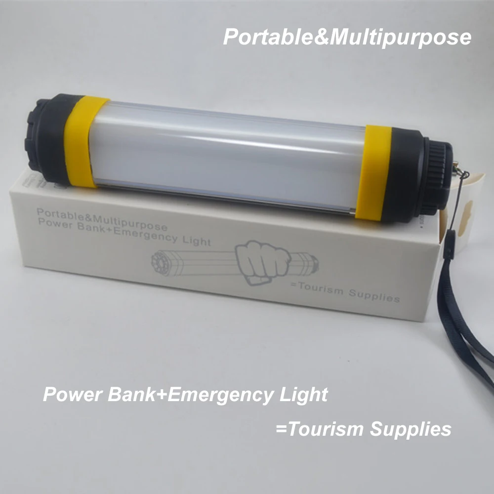 Portable IP68 4400mAh 7Modes Dimmable Power Bank Rechargeable Emergency SOS Flashing Magnetic Multifunction LED Camping Light