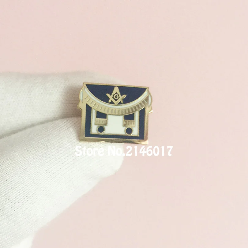 18mm Masonic Hard Enamel Pin Brooch Apron Lapel Pins Badge Mason Freemason Square and Compass Free Masons Metal Craft Blue Lodge