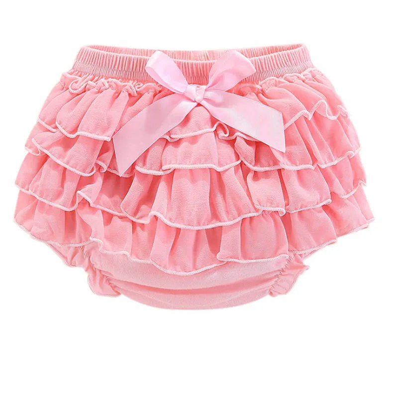 Bow Baby Shorts Cotton Lace Baby Girl Ruffled Cute Baby Diaper Set Summer Newborn Shorts Seersucker Baby Girl Clothes Clothing