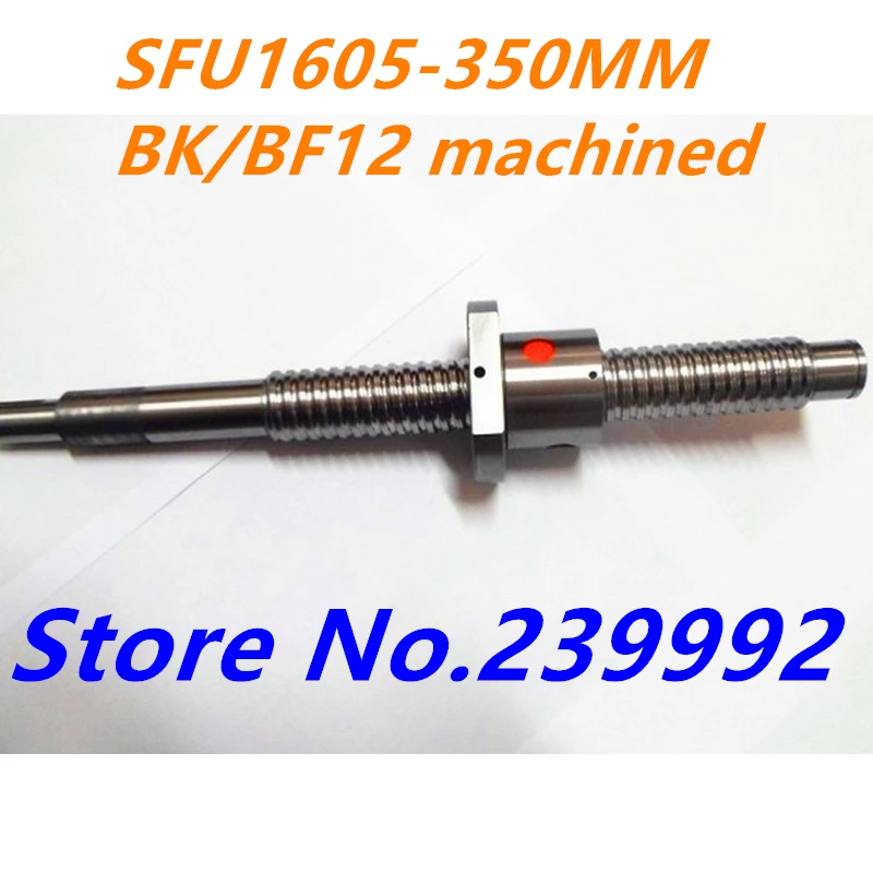 

SFU1605 350mm Ball Screw Set : 1 pc ball screw RM1605 350mm+1pc SFU1605 ball nut cnc part standard end machined for BK/BF12