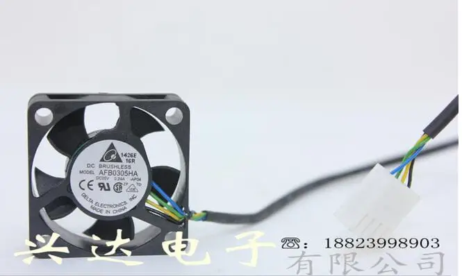 

The original Delta 5V0.24A AFB0305HA 3CM30*30*10 4 pin PWM large volume dual ball fan