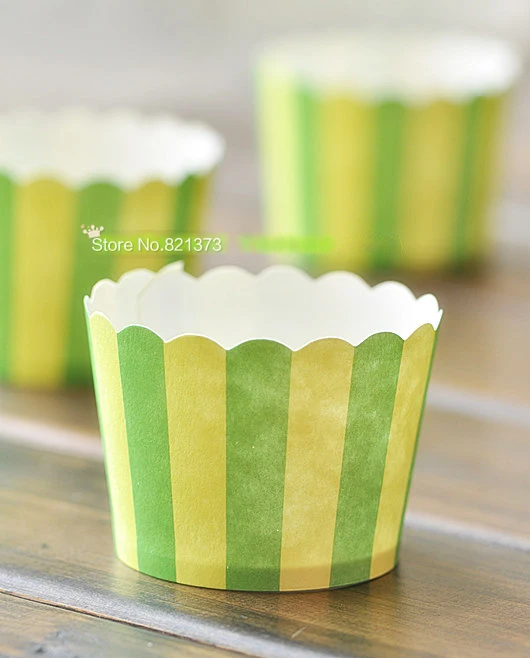 Free Shipping green yellow small cupcake cases cups, cheap muffin cake decorating tools baking cup necessaries for wedding party