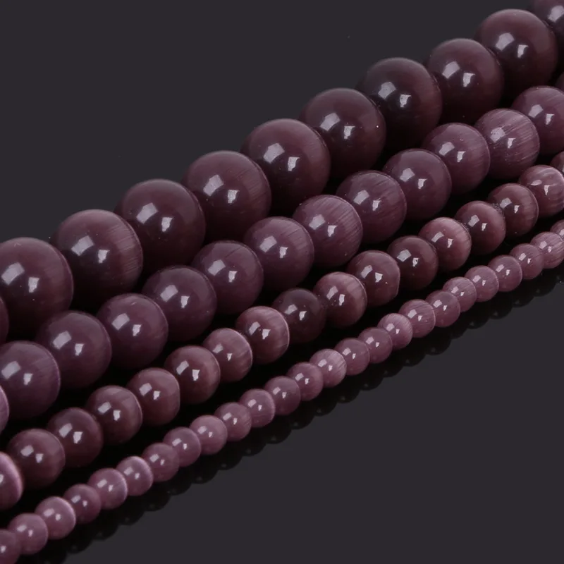 

Free Shipping 4/6/8/10mm Glass Cat eye beads Purple for jewelry making Wholesale and Retail