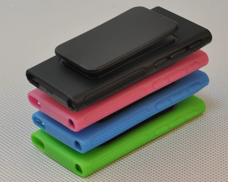 Híbrido tpu silicone caso para apple ipod nano 7 casos de proteção 7th geração nano7 7g capa coques fundas com clipe de cinto preto