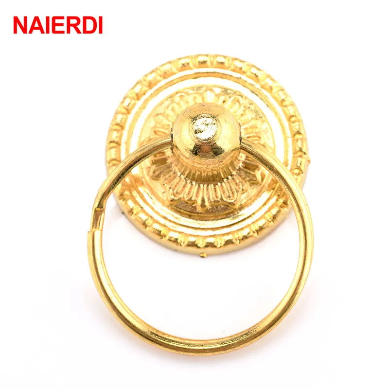 NAIERDI 2pcs Retro Bronze Kitchen Cabinet Knobs Cupboard Door Handles Vintage Wardrobe Furniture Handle Jewelry Box Drawer Pulls