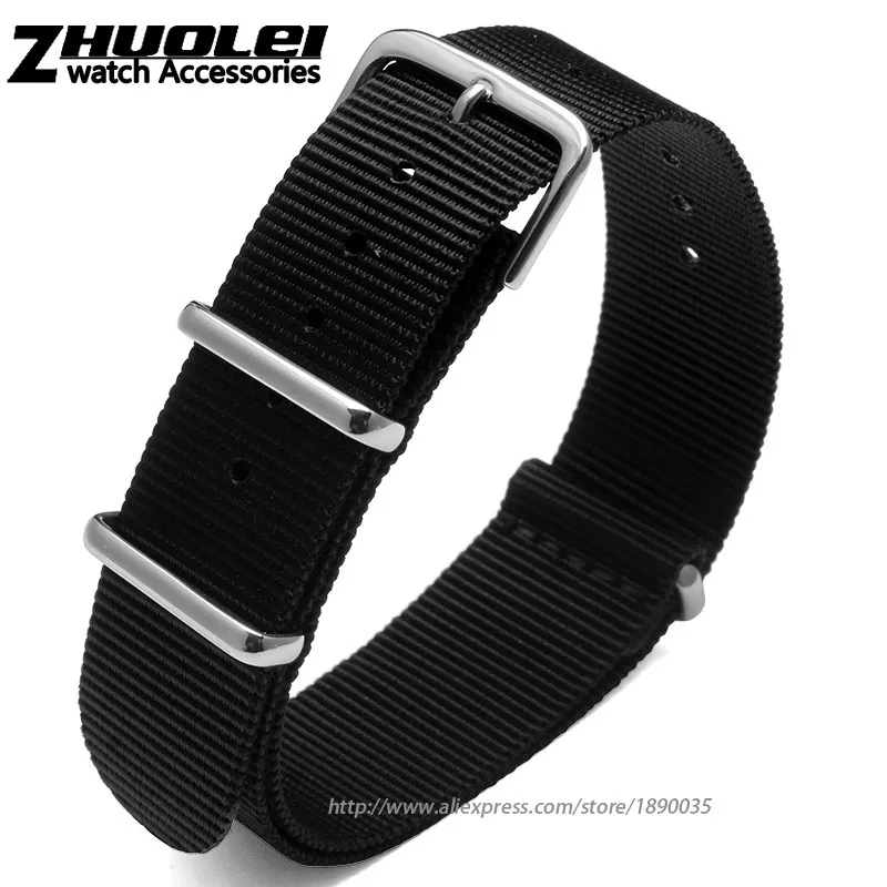 New Arrived nylon watchband 18mm 20mm 22mm 24mm waterproof Straps sport Army green khaki blue wrist band Bracelet accessories