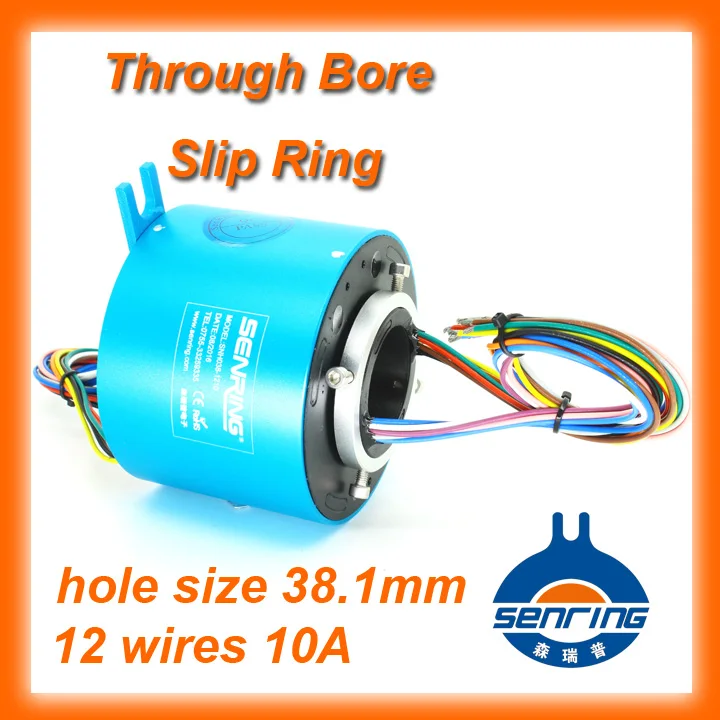 

Crane slip rings SENRING 12 wires 10A hole size 38.1mm 600RPM of through bore slip rings