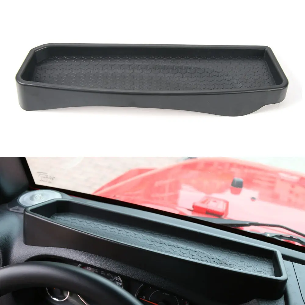 BBQ@FUKA ABS Dashboard Storage Box Phone Card Container Organizer For Jeep Wrangler 2012-2016 Non-slip Interior Car Accessories