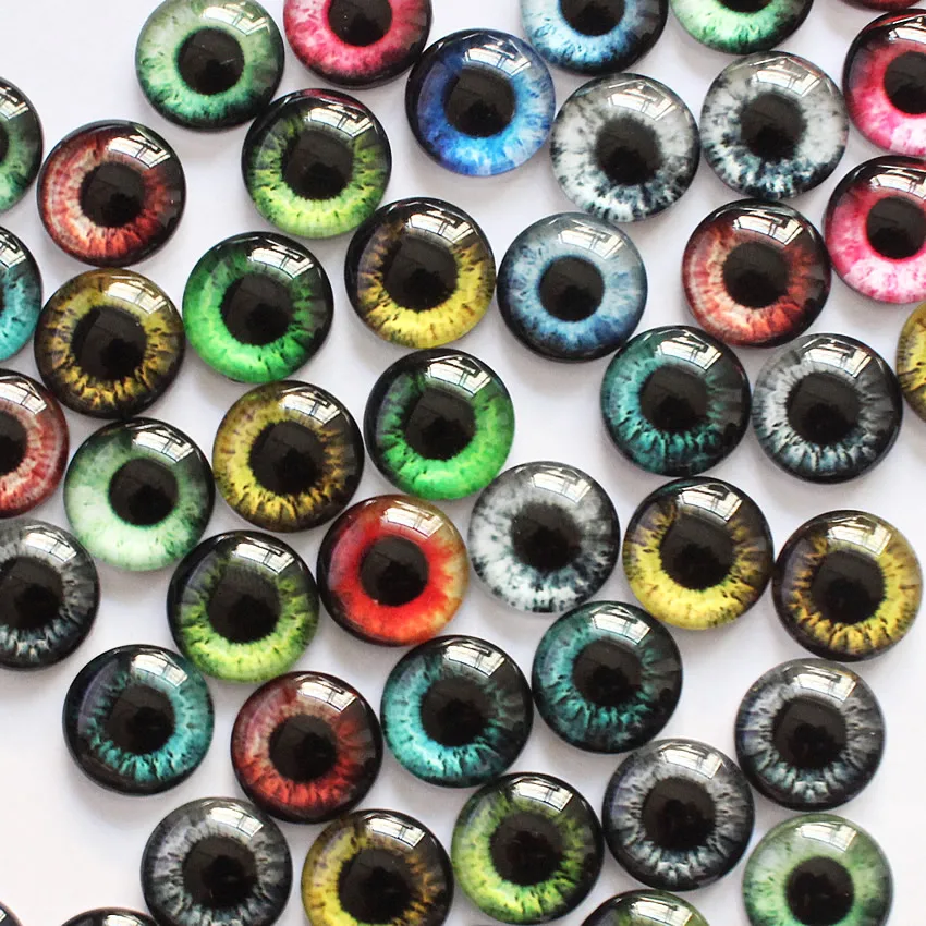 Onebeading 6mm 8 10 12 14mm 16mm 18mm 20mm Losowo Mieszane Zabawki Lalki Oko Okrągłe Szklane Kaboszony Flatback Akcesoria Fotograficzne Parowane