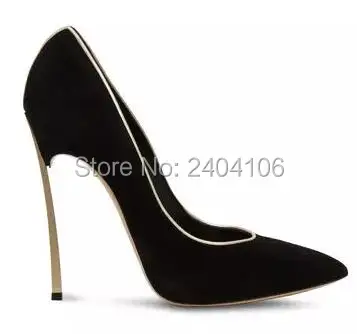 

Plus Size Designer Shoes 2018 Gold Trim Ladies Office Party Pumps Metallic Blade Stiletto High Heels Slip On Women Wedding Shoes