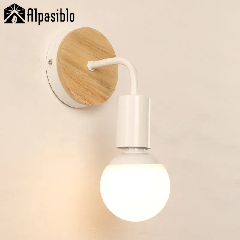 

Modern Wall Light Industrial Decorative Light Fixtures Loft Retro Bedroom Lamp bedside wall led light e27 wood wall lamps Room