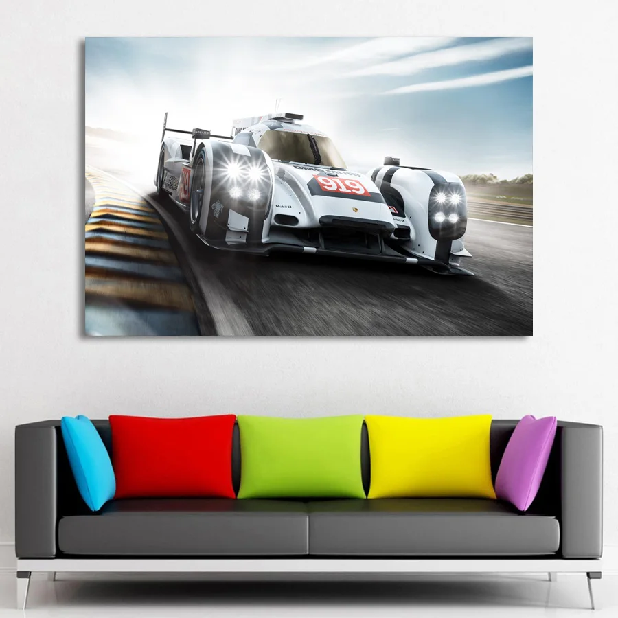 919 Hybrid Race Car Classic Vehicle Racing Wall Art Posters and Prints Canvas Art DIY Framed Paintings For Room Decor