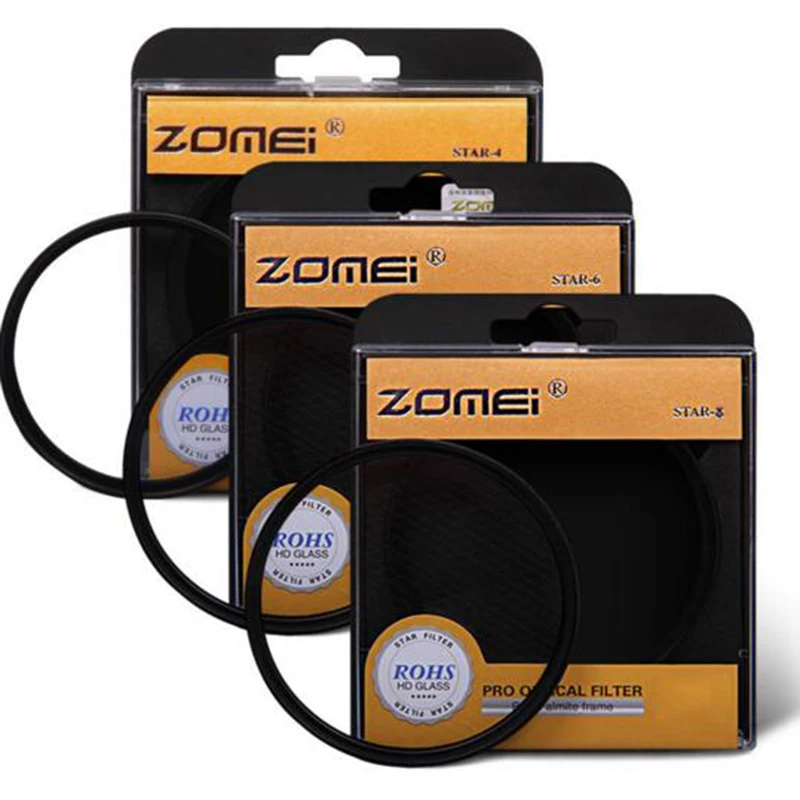 Zomei Star Filter Star Point +4 +6 +8  52mm/55/58/62/67/72/77/82mm for Canon Nikon Sony dslr Camera Lens 500d 600d d5300 d7200
