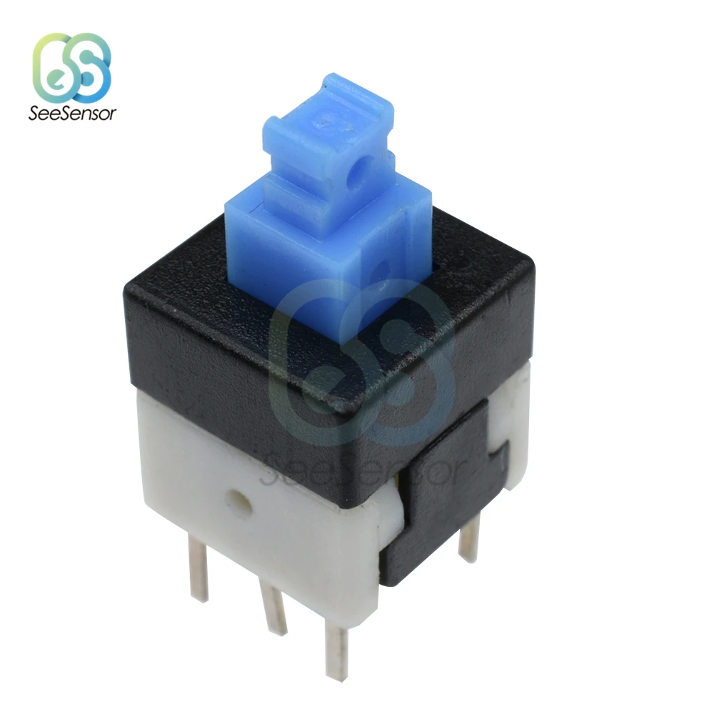 10pcs quadrato 8x8mm 6 Pin DPDT Mini pulsante interruttore autobloccante interruttore multimetro G64 8*8mm