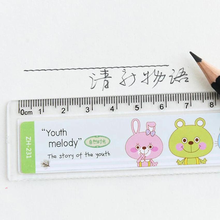 1 PC Love Mini Ruler Learning A Good Helper 20 Cm Children\'s Favorite Cartoon Straight Ruler Study Measure Stationery