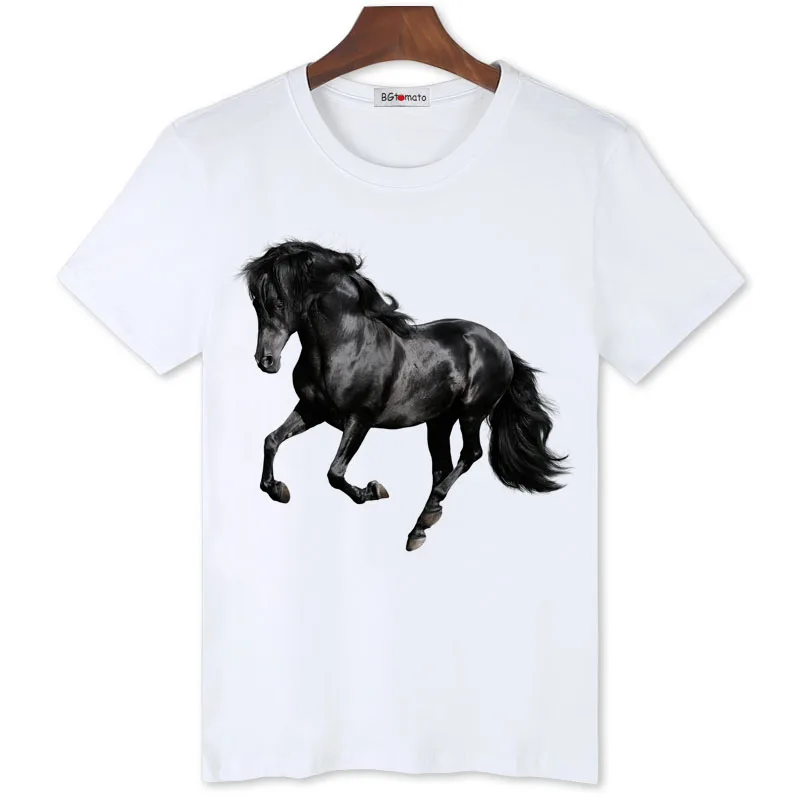 Hot Sale Good luck Black horse T-shirt men's new trendy handsome tshirt Brand good quality compression tops