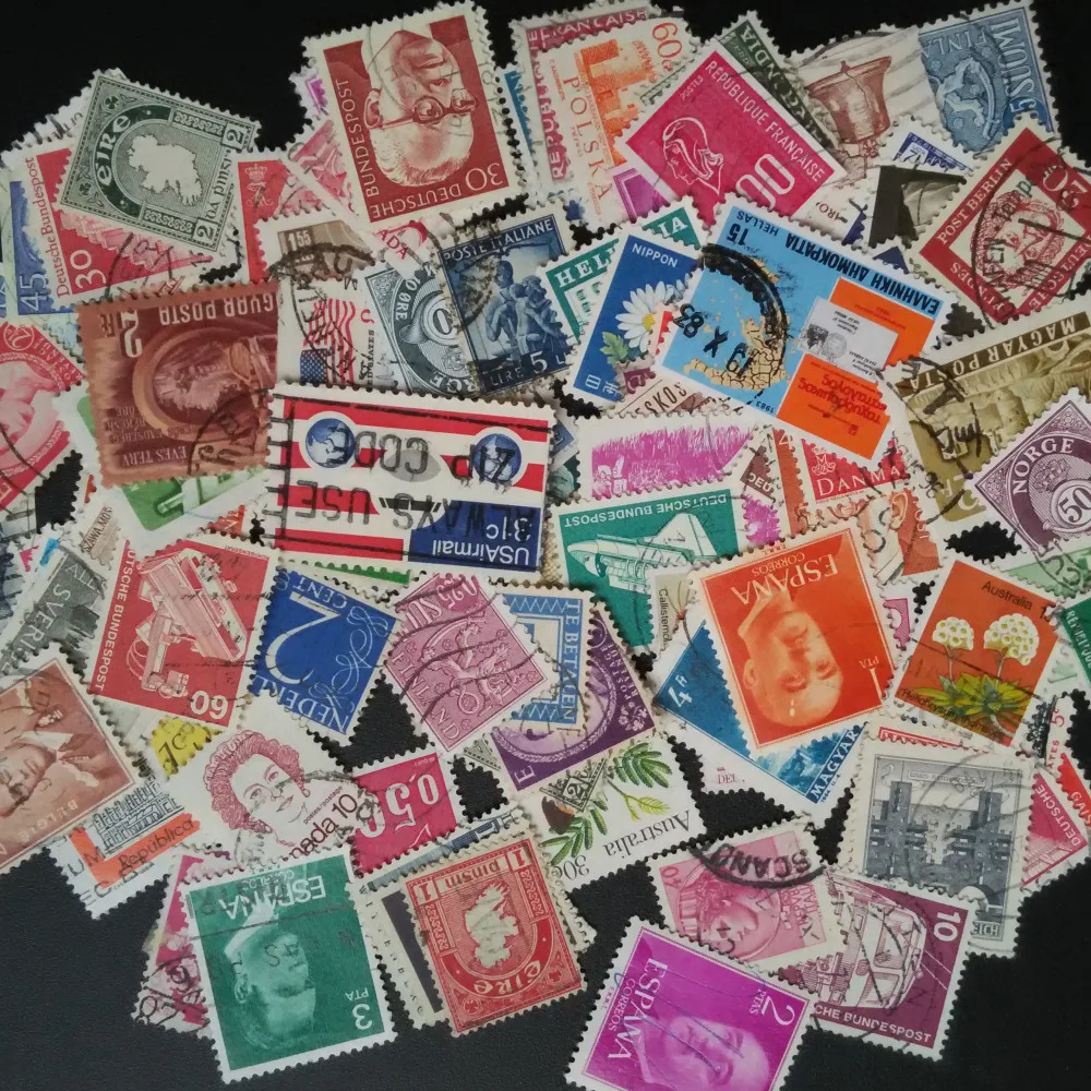 95 sztuk/partia wszystkie różne stare/wintage znaczki pocztowe marki ze znakiem pocztowym, znaczki bez powtarzania timbres