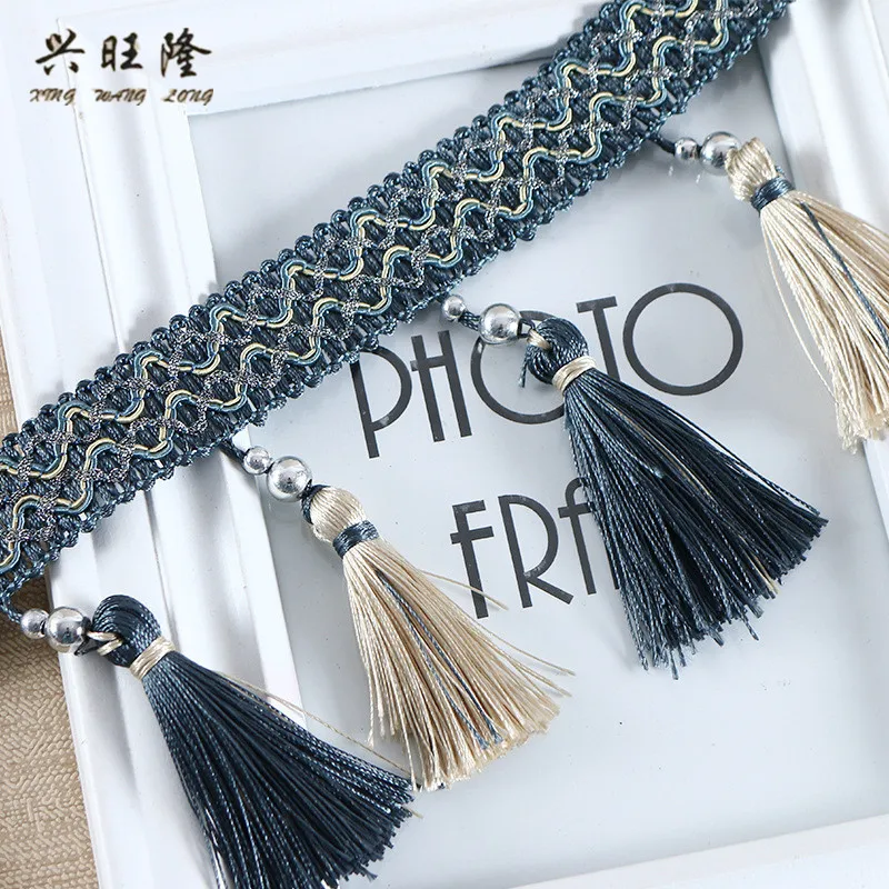 

XWL 12M/lot Curtain Lace Trim Tassel Fringe Edge Decor DIY Sewing For Sofa Stage Decorative Lace Ribbon Curtain Accessories