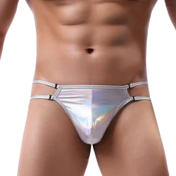 Man's Underwear Men Thong Jockstrap Imitation Leather Gay Men Underwear Tanga Hombre Sexy Men Underwear Sissy Panties G String