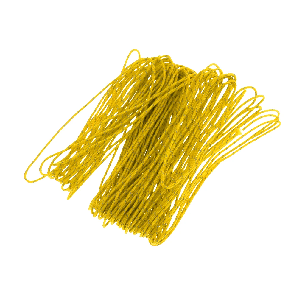 20M 1.8MM Nylon Camping Tent Awning Reflective Guyline Rope Runners Cord - Yellow For Camping Tent  Awning Canopy Accessory