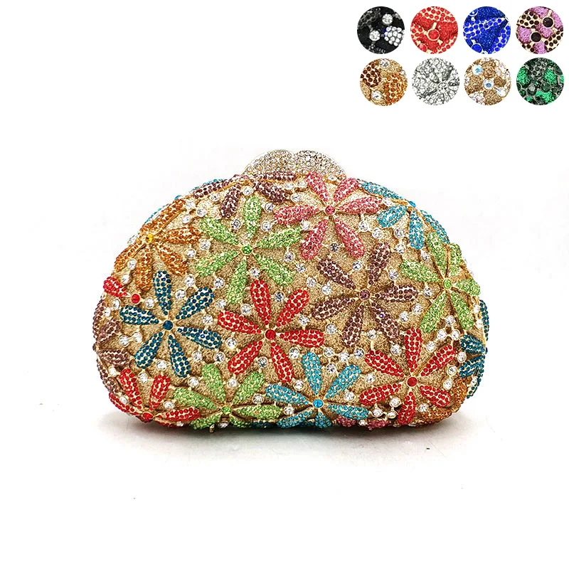 

Ladies Bridal wedding party purses elegant purses women evening party wallet handbag wallet diamonds flower crystal clutches